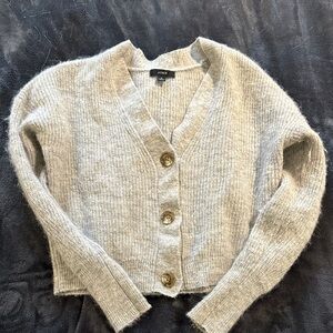J. Crew Women's Light Gray Button-Up Cardigan